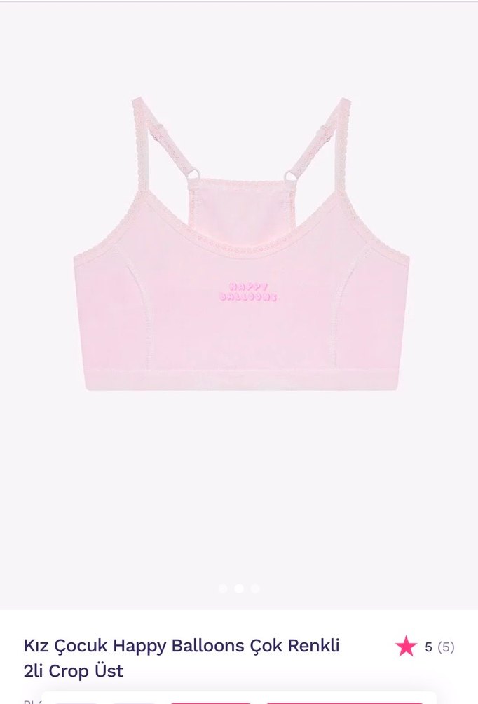 Kız Çocuk Dantelli İnce Askılı Pembe crop Atlet - Görsel 2