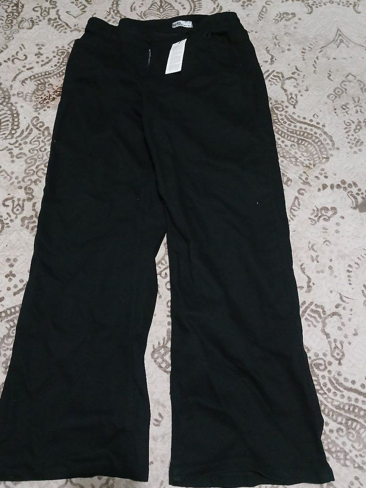 Kadın Siyah Salaş Kumaş Pantolon - Görsel 2