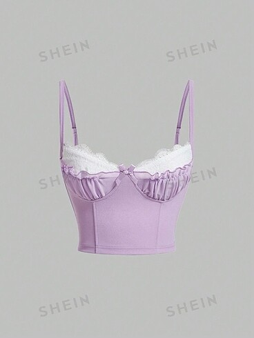 Shein lila coquette crop