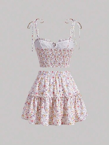 Sheinside Shein çiçekli takım