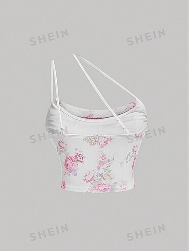 Sheinside Shein çiçekli crop