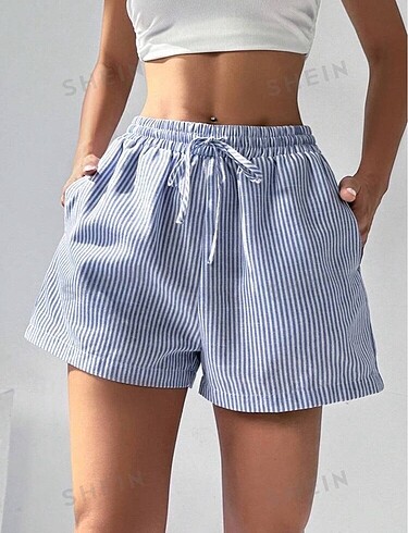 Sheinside Shein çizgili şort