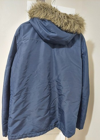 Erkek Lacivert Street Style Kürklü Mont - Görsel 3