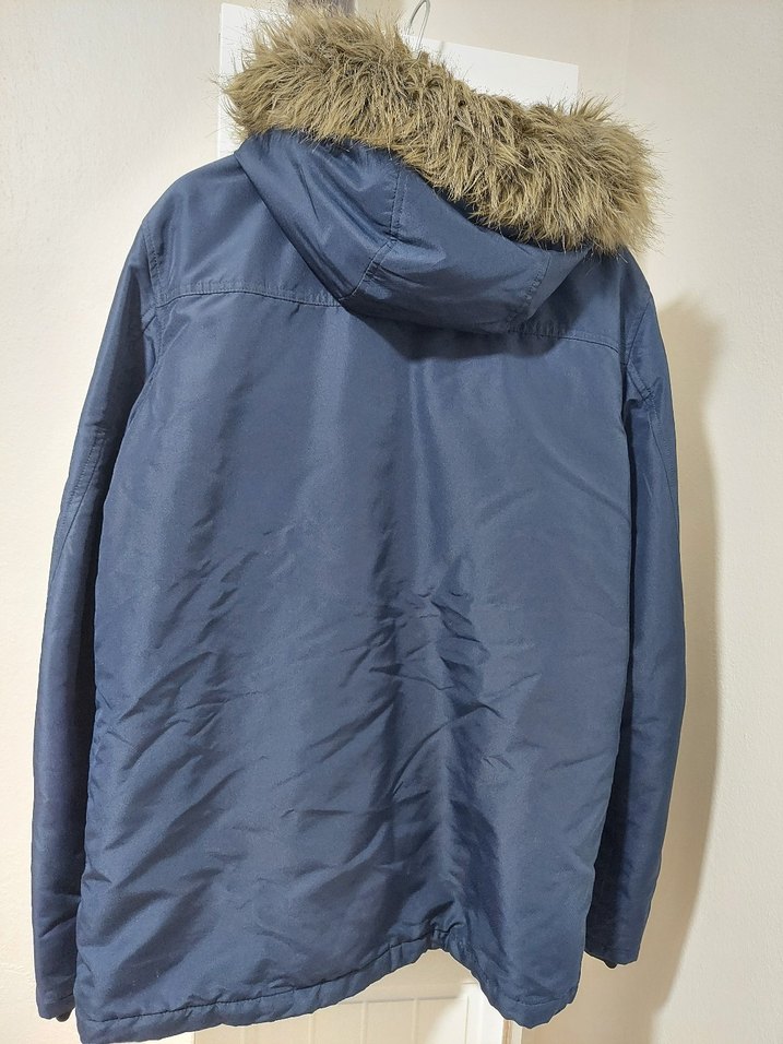 Erkek Lacivert Street Style Kürklü Mont - Görsel 3