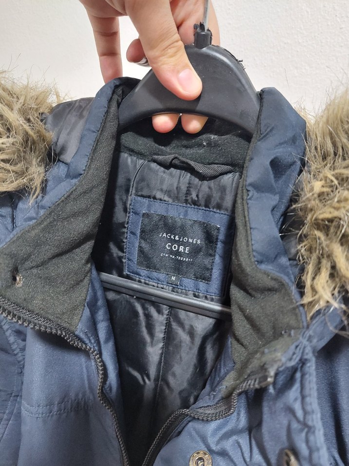 Erkek Lacivert Street Style Kürklü Mont - Görsel 2