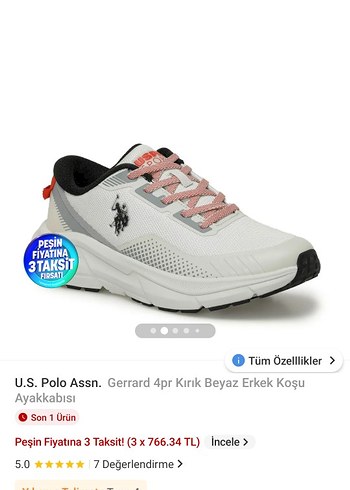 U.S. Polo Assn. Beyaz erkek spor ayakkabı 43 numara