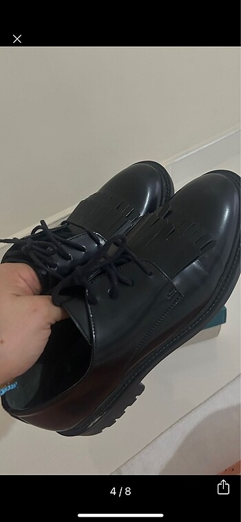 39 Beden siyah Renk İnci Loafer Deri