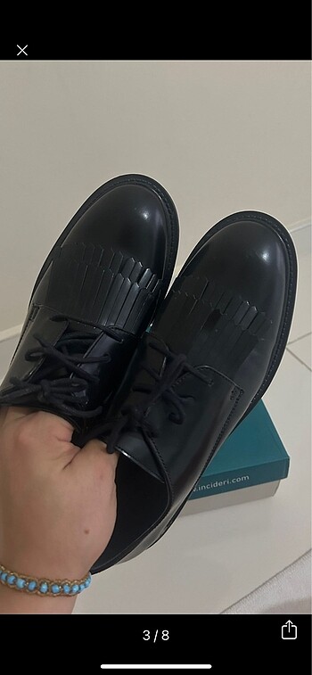 39 Beden İnci Loafer Deri