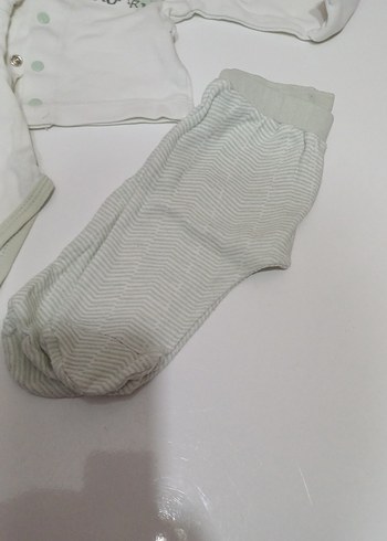 Bebek Erkek Beyaz Pamuklu Kıyafet Seti - Görsel 3