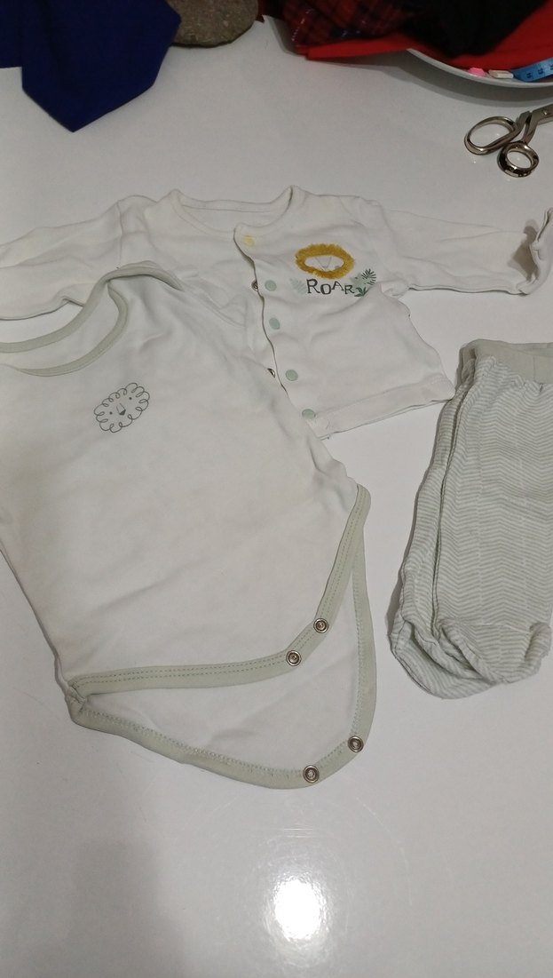 Bebek Erkek Beyaz Pamuklu Kıyafet Seti - Görsel 2