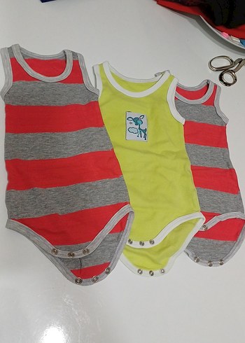 Düğmeli Çizgili ve Renkli Bebek Body - Görsel 2