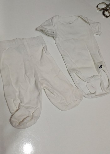 Bebek Hastane Kıyafeti Kısa Kollu Beyaz - Görsel 2