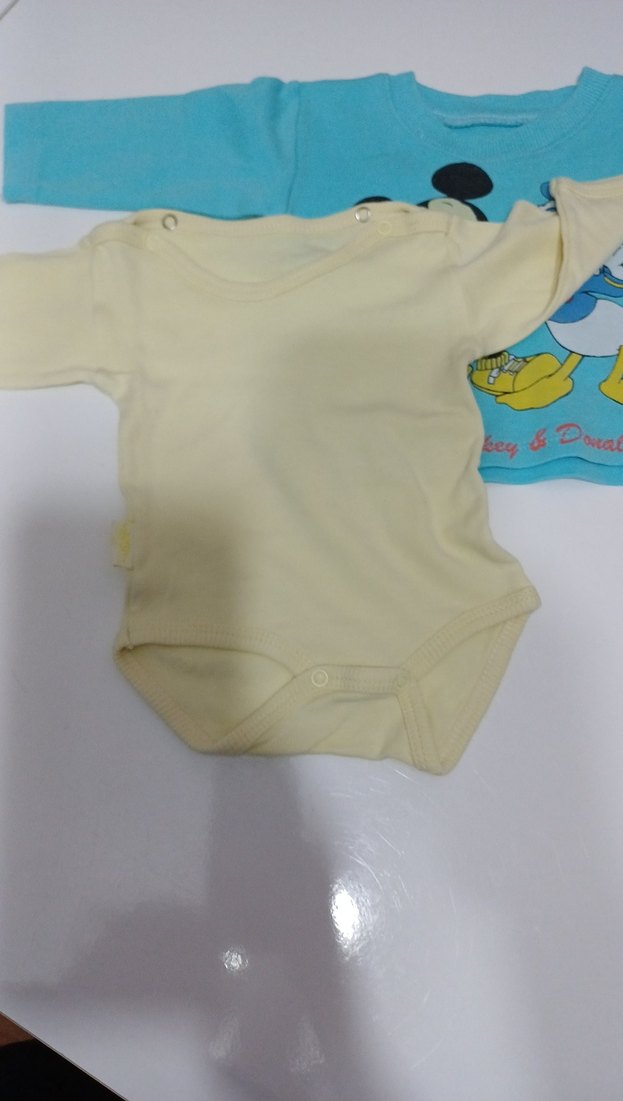 Mavi Baskılı Askısız Pamuklu Bebek Body - Görsel 4