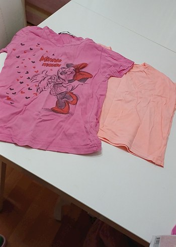 Kız Çocuk Pembe Baskılı Kısa Kollu Tişört - Görsel 3