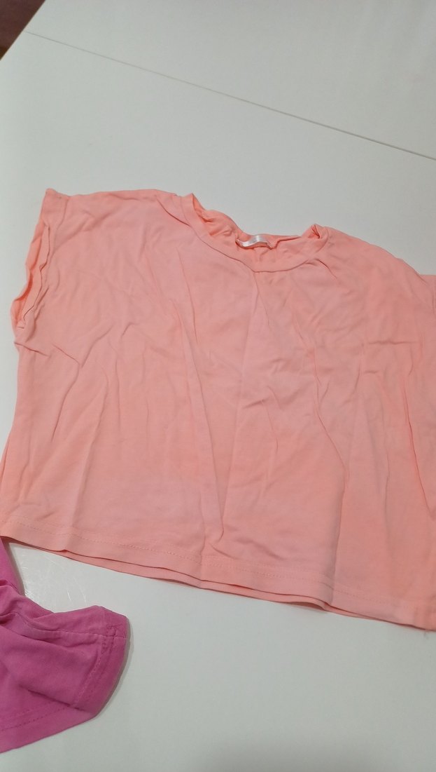 Kız Çocuk Pembe Baskılı Kısa Kollu Tişört - Görsel 2