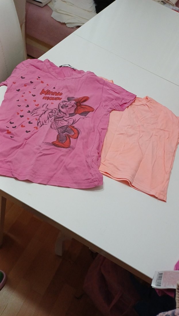 Kız Çocuk Pembe Baskılı Kısa Kollu Tişört - Görsel 3