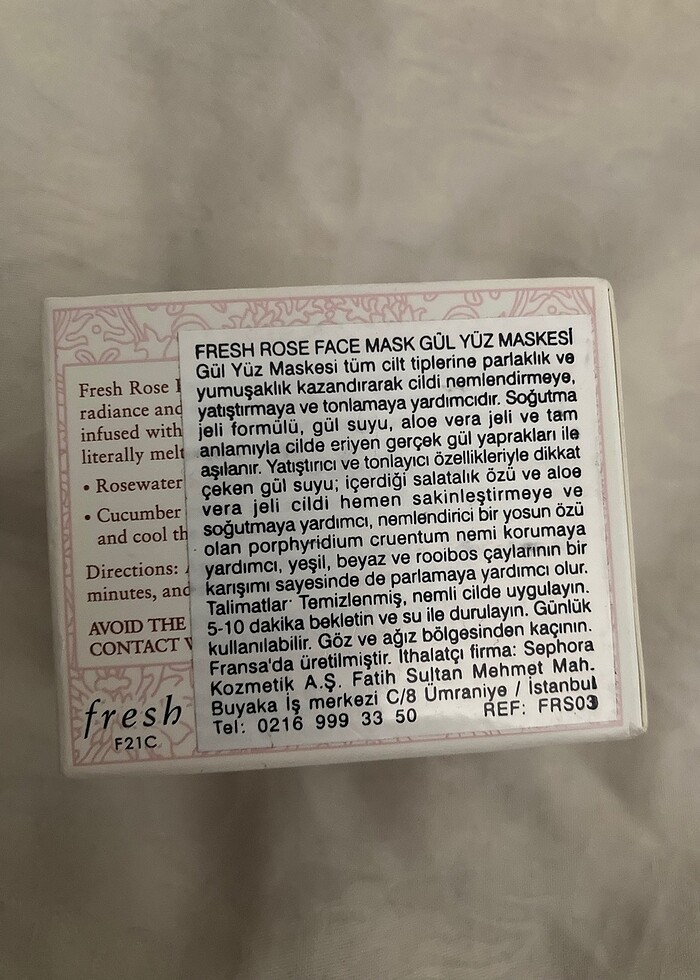 Fresh rose mask Sephora - Görsel 2