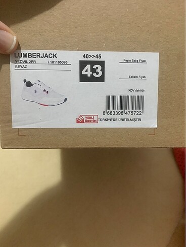 43 Beden beyaz Renk Erkek spor ayakkabısı
