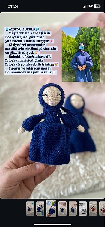Kişiye özel Amigurumi tesettür bebek