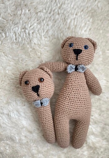 Amigurumi Bebek çıngırağı ve ayıcık set