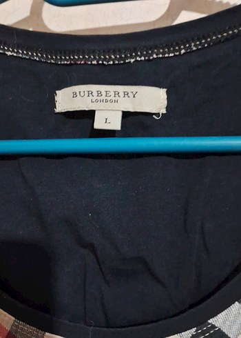 Burberry Düğmeli Kısa Kollu Gri Kareli Tişört