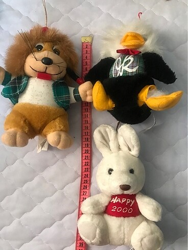 Sıfır 3 adet peluş oyuncak