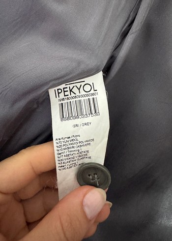 İpekyol Gri Düğmesiz Kadın Kaban - Görsel 7