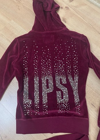 Lipsy Bordo Kapüşonlu Nakışlı Kadın Eşofman Takımı - Görsel 6