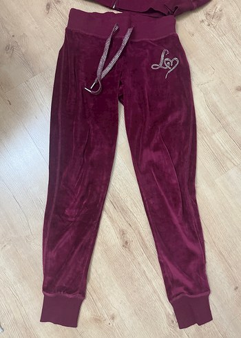 Lipsy Bordo Kapüşonlu Nakışlı Kadın Eşofman Takımı - Görsel 3