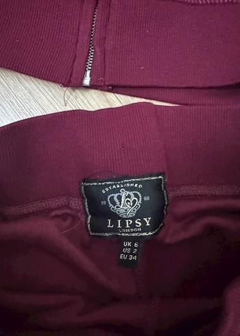 Lipsy Bordo Kapüşonlu Nakışlı Kadın Eşofman Takımı - Görsel 4