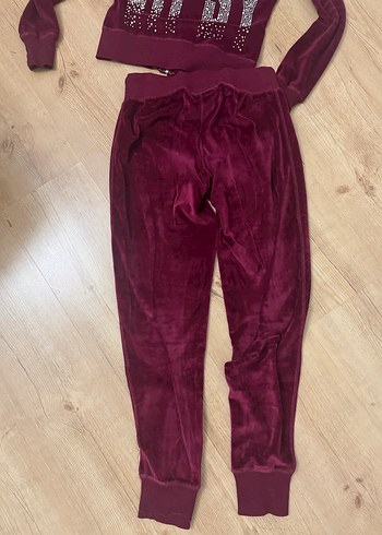 Lipsy Bordo Kapüşonlu Nakışlı Kadın Eşofman Takımı - Görsel 7