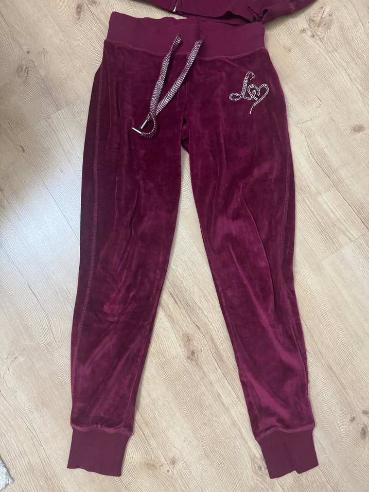 Lipsy Bordo Kapüşonlu Nakışlı Kadın Eşofman Takımı - Görsel 3