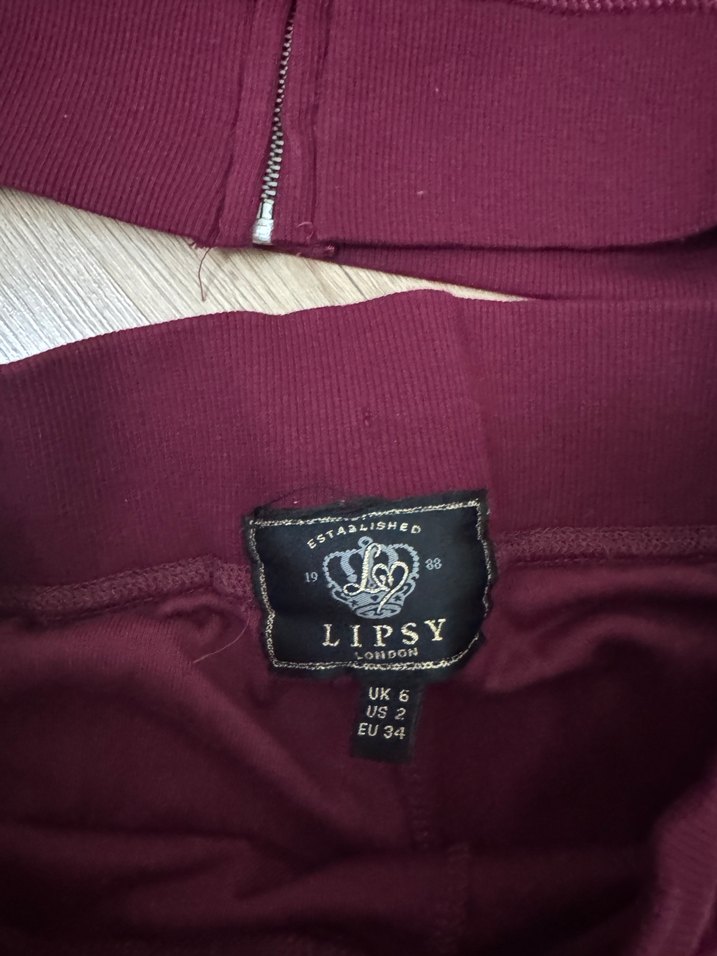 Lipsy Bordo Kapüşonlu Nakışlı Kadın Eşofman Takımı - Görsel 4