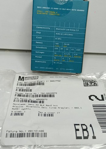 Arduino Nano 33 BLE Rev2 Geliştirme Kartı - Görsel 2