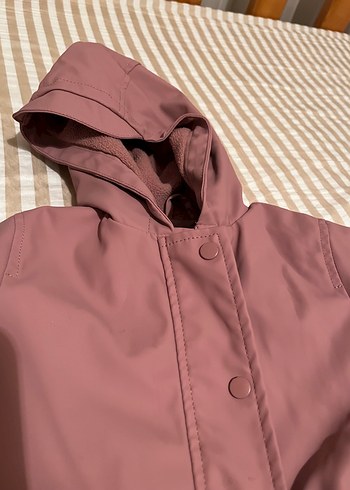 24-36 Ay Beden Kapüşonlu Pembe Rahat Kesim Kız Mont