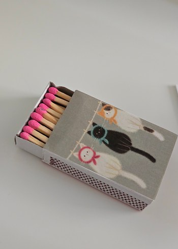 Kedi Desenli Kibrit Kutusu - Görsel 2