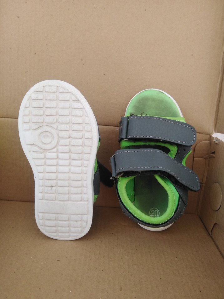 Gri yeşil Erkek Çocuk Cırt Cırtlı sandalet - Görsel 3