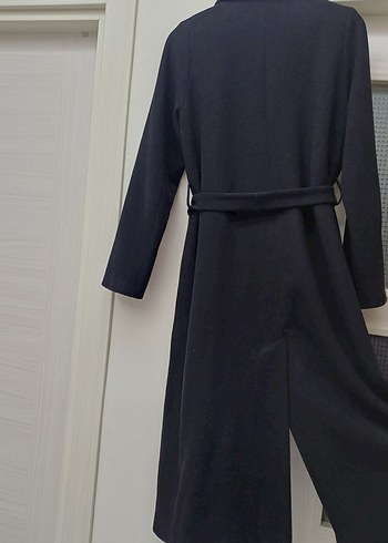 Kemerli Siyah Uzun Hamile Kabanı - Görsel 2