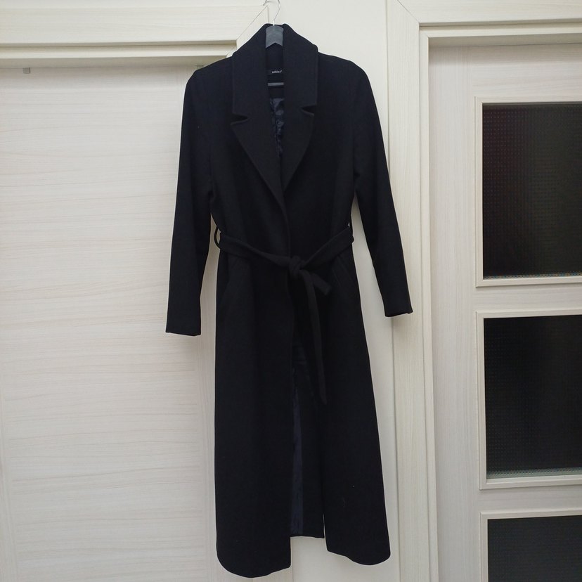 Kemerli Siyah Uzun Hamile Kabanı - Görsel 4