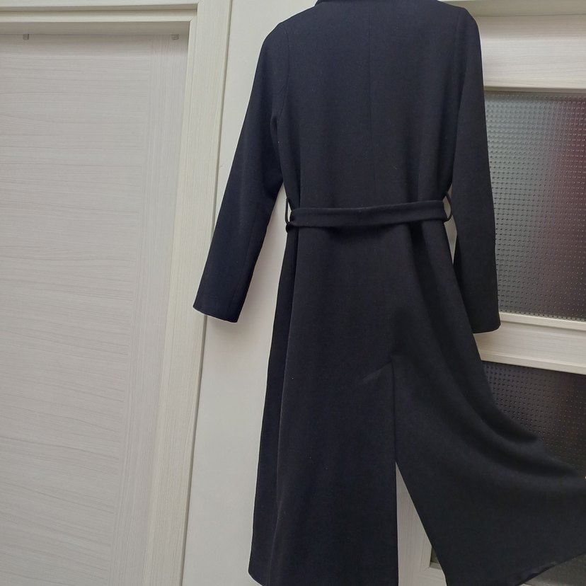 Kemerli Siyah Uzun Hamile Kabanı - Görsel 2