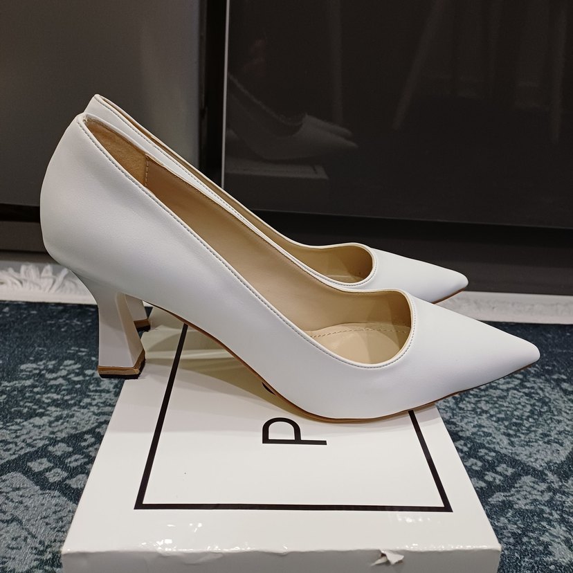 Beyaz Kadın Stiletto Topuklu Ayakkabı - Görsel 3