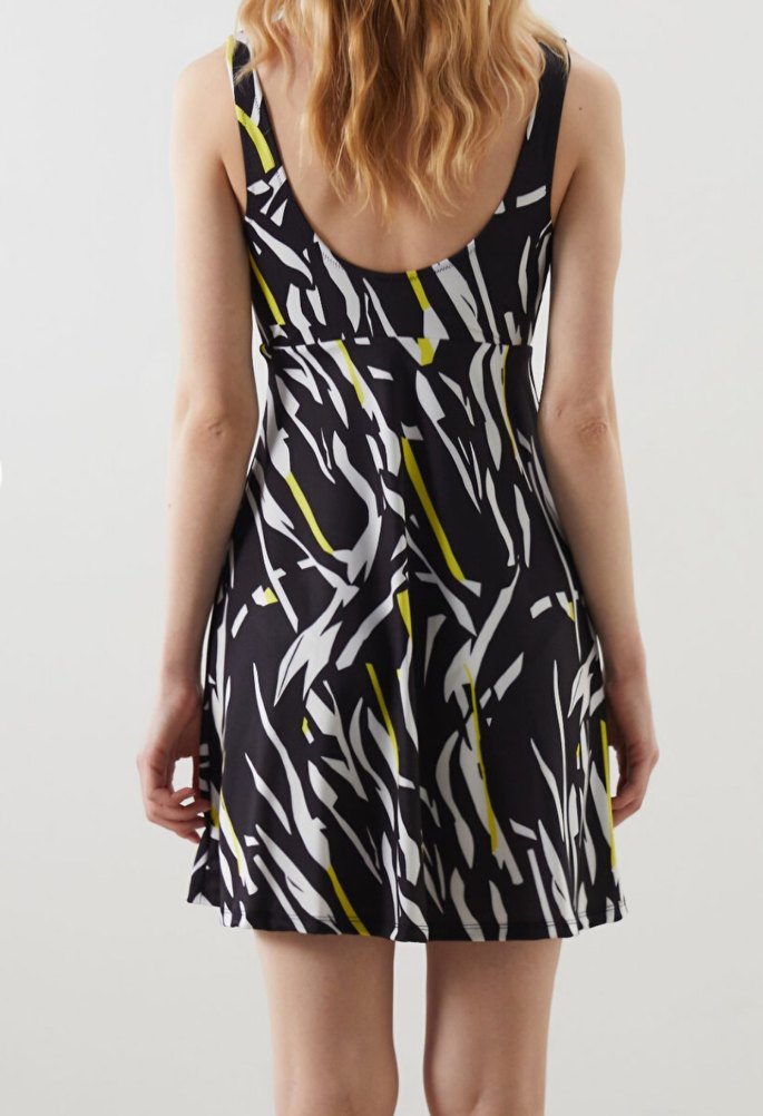 Zebra Desenli V Yakalı Kolsuz Mini Elbise - Görsel 3