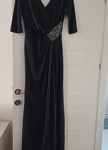 Yetim kol abiye bacak tan yırtmaçlı simli. - Görsel 2