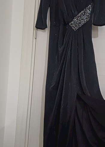 Yetim kol abiye bacak tan yırtmaçlı simli. - Görsel 9