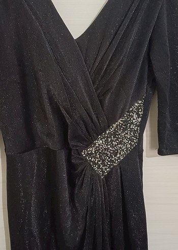 Yetim kol abiye bacak tan yırtmaçlı simli. - Görsel 6