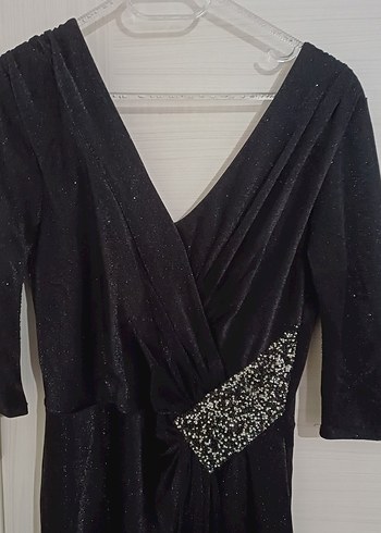 Yetim kol abiye bacak tan yırtmaçlı simli. - Görsel 11