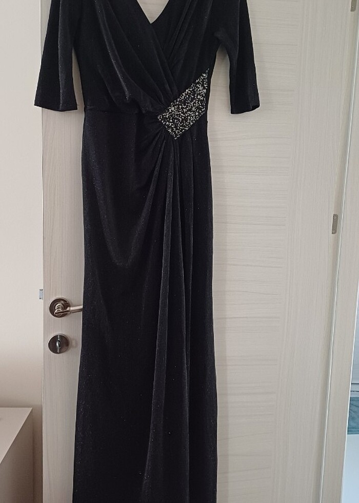 Yetim kol abiye bacak tan yırtmaçlı simli. - Görsel 2