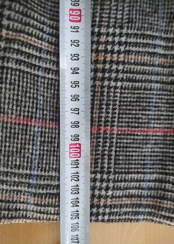 Mango Gri Kareli Midi Kadın Kaban - Görsel 7