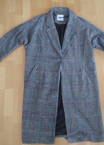 Mango Gri Kareli Midi Kadın Kaban - Görsel 3