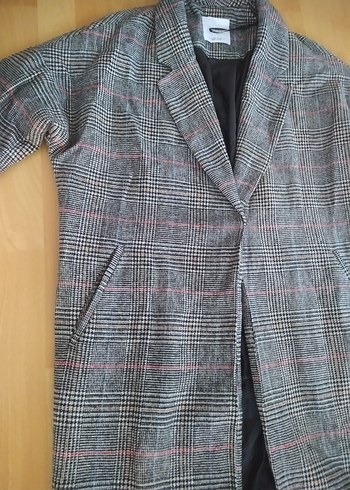 Mango Gri Kareli Midi Kadın Kaban - Görsel 4